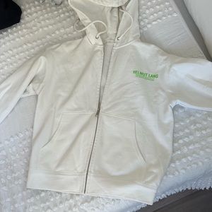 White helmut lang zip up